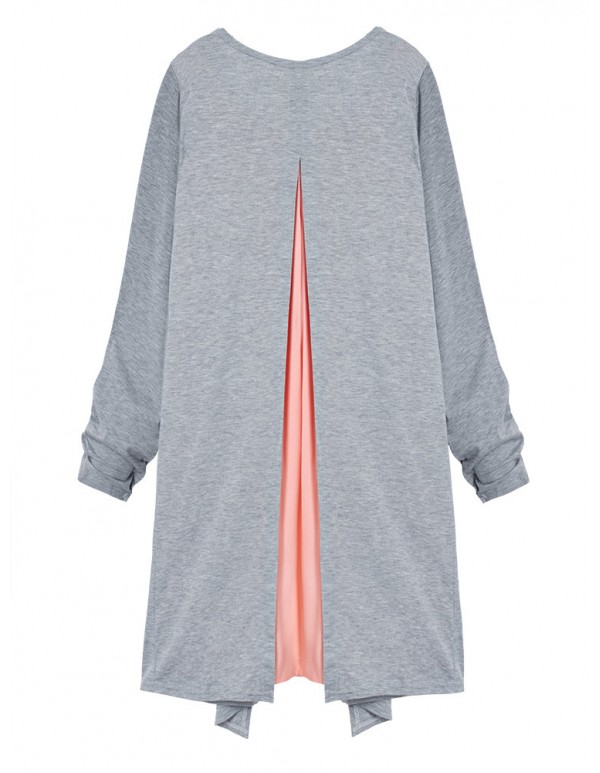 Plus Size Casual Chiffon Patchwork Long Sleeve Cardigan
