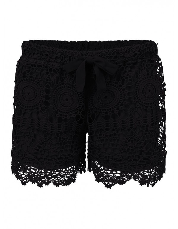 Lace Hem Crochet Shorts For Women Beach Hollow Out Short Pants