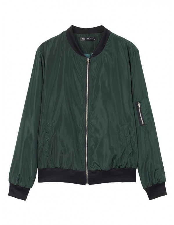 Fashion Women Stand Collar Zipper Pocket Sport Jacket