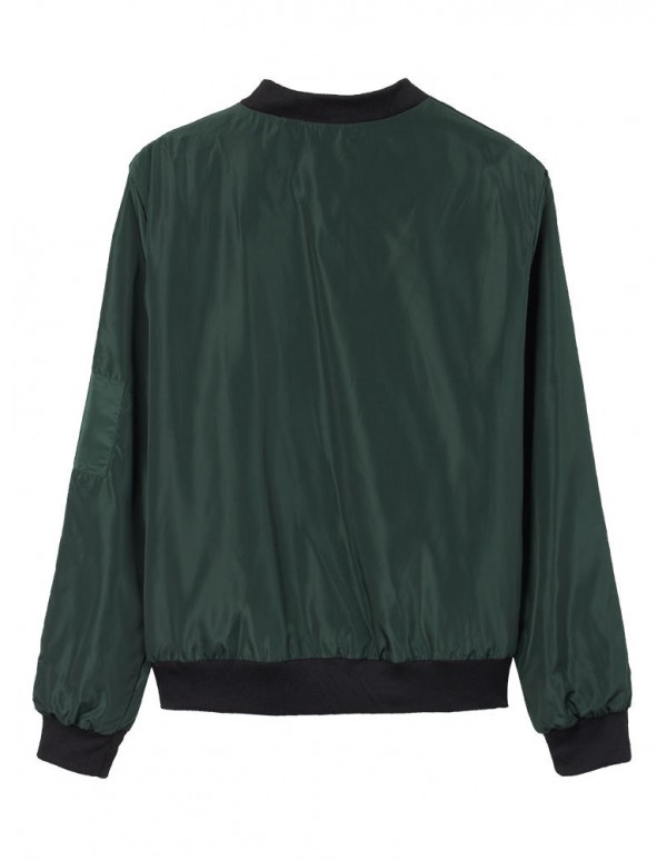 Fashion Women Stand Collar Zipper Pocket Sport Jacket
