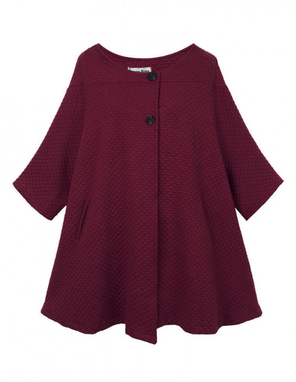 Elegant S-5XL Three Quarter Bat Sleeve Cape Cloak Coats