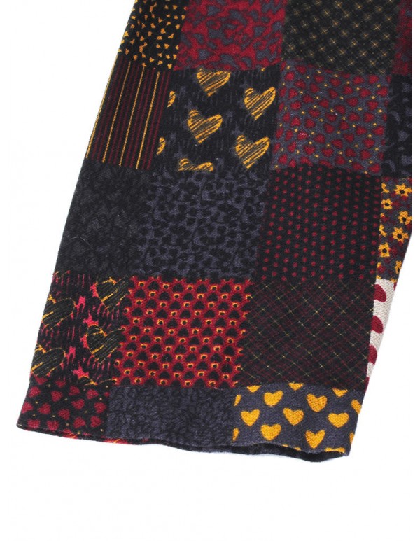 L-5XL Vintage Women Color Block Printed Dress