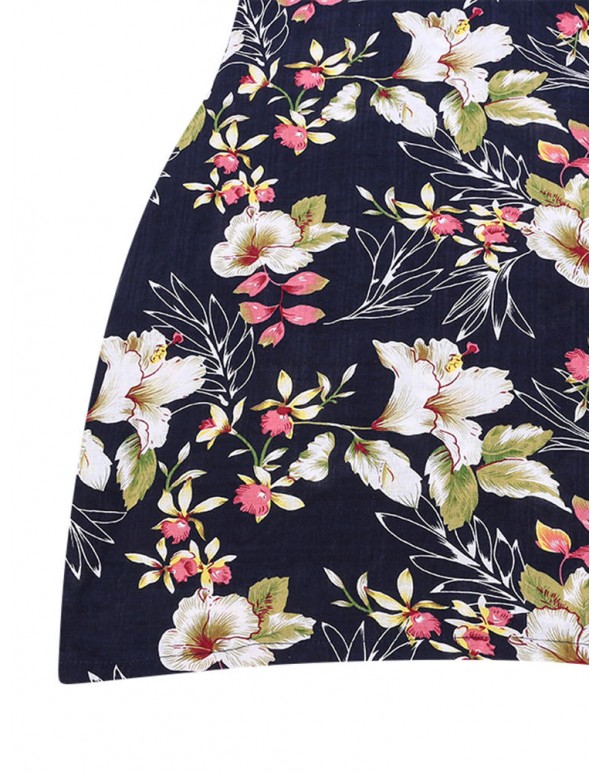 S-5XL Vintage Women Floral Printed Dress