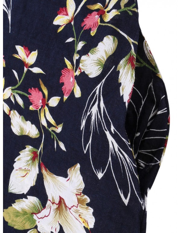 S-5XL Vintage Women Floral Printed Dress