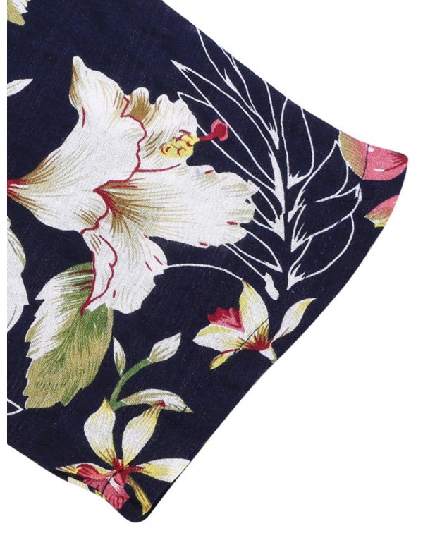 S-5XL Vintage Women Floral Printed Dress