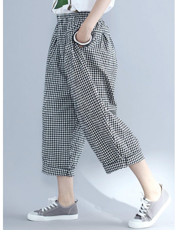 Loose Women Hallen Pants Casual Korean Style Cotton Pants