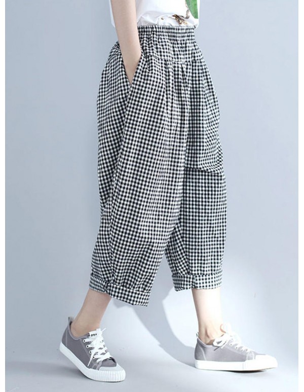 Loose Women Hallen Pants Casual Korean Style Cotton Pants