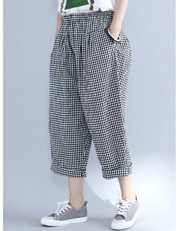 Loose Women Hallen Pants Casual Korean Style Cotton Pants