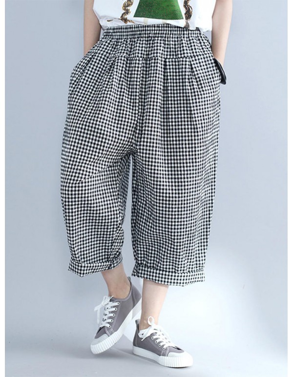 Loose Women Hallen Pants Casual Korean Style Cotton Pants