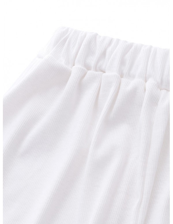 Sexy Women Deep V-Necklace-Up T-shirt Elastic Waist Shorts Set