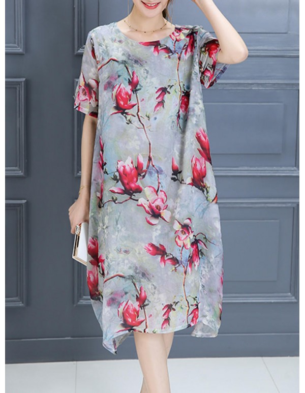 Plus Size Women Casual Dress Summer Long Maxi Robe Dresses