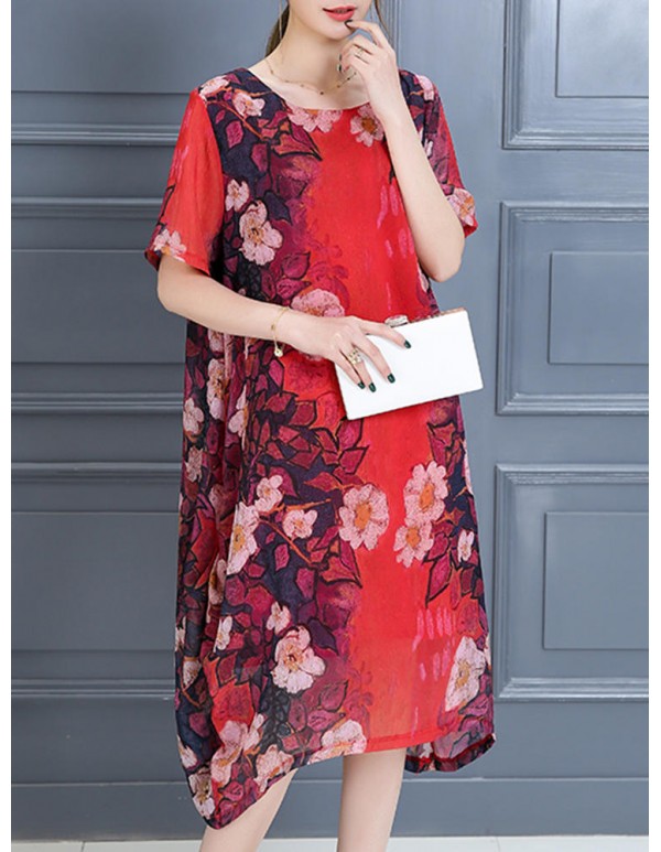 Plus Size Women Casual Dress Summer Long Maxi Robe Dresses