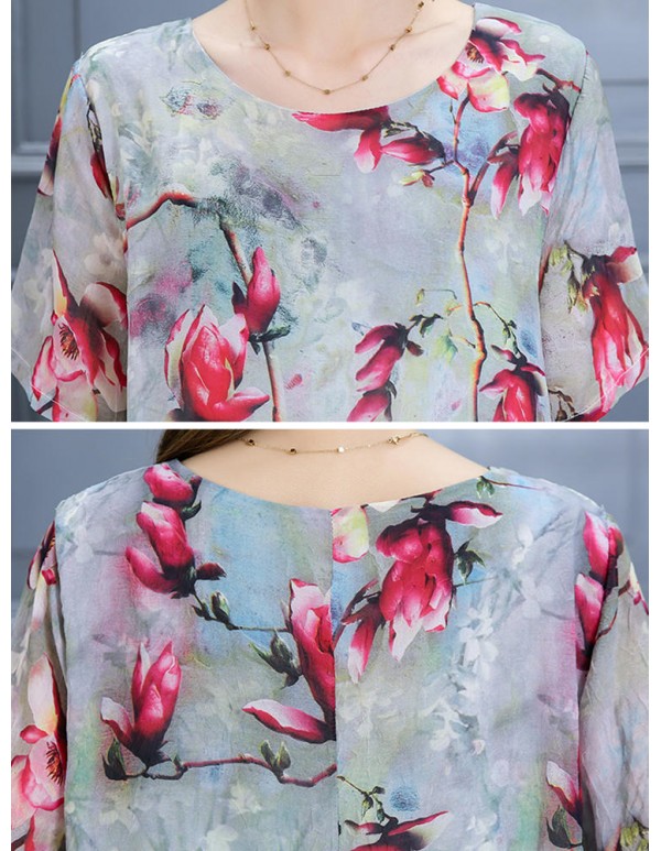 Plus Size Women Casual Dress Summer Long Maxi Robe Dresses