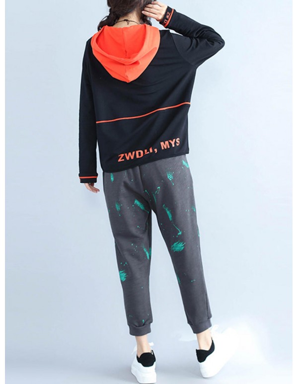 Plus Size Casual Women Print Sport Sweatshirt
