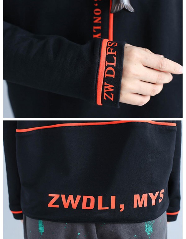 Plus Size Casual Women Print Sport Sweatshirt