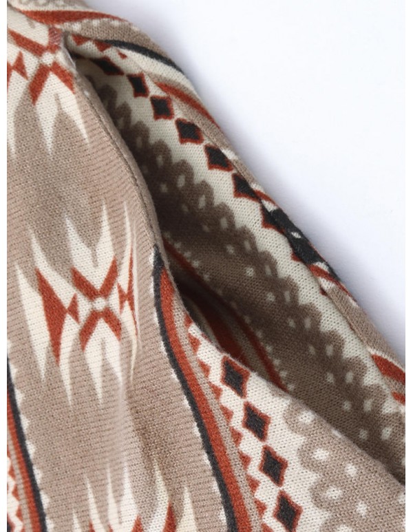 Vintage Women Geometric Printed Irregular Dress