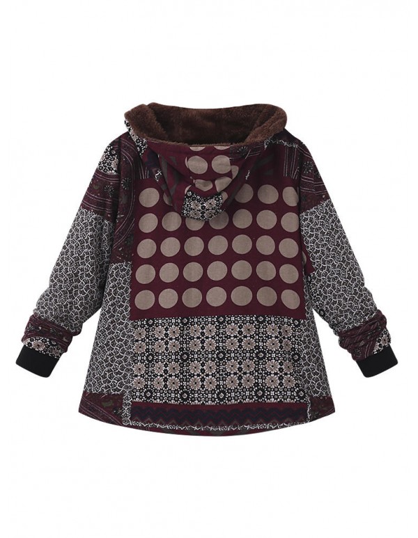L-5XL Vintage Women Fleece Thick Coats