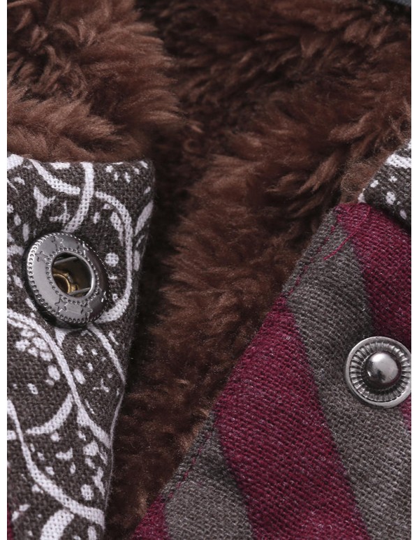 L-5XL Vintage Women Fleece Thick Coats