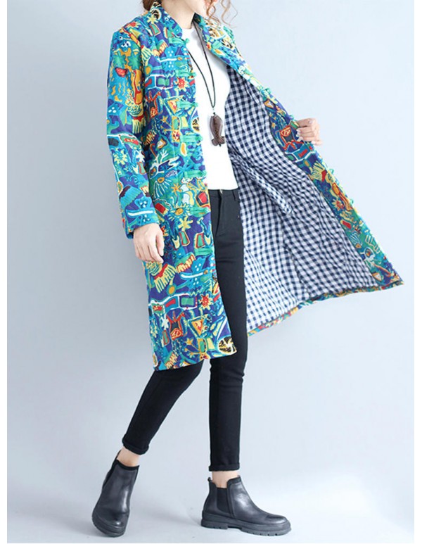 New Casual Women Loose Cotton Linen Long Windbreaker Jacket