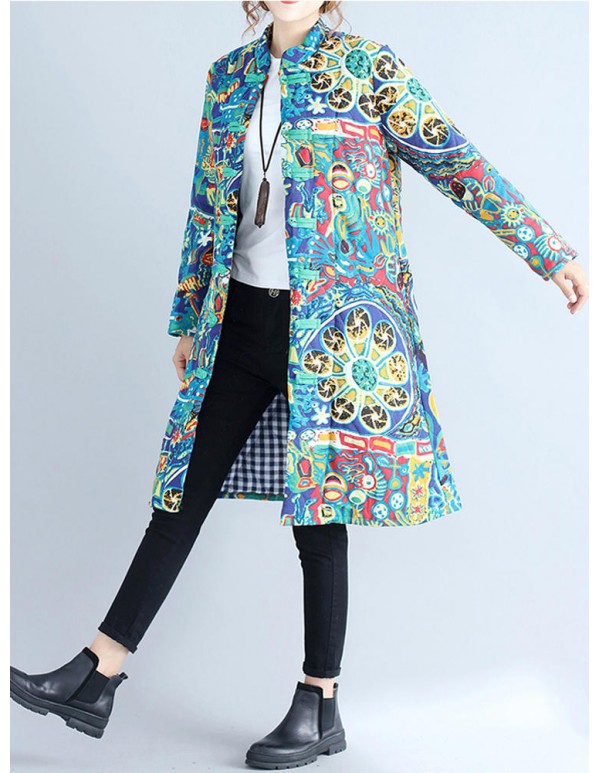 New Casual Women Loose Cotton Linen Long Windbreaker Jacket