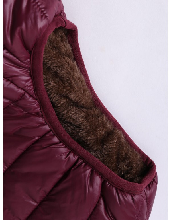 Casual Women Pure Color Thick Vest Coats