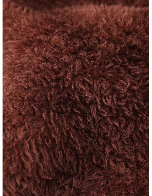 L-5XL Thicken Warm Coats Women Block Print Hooded Fleece Coat