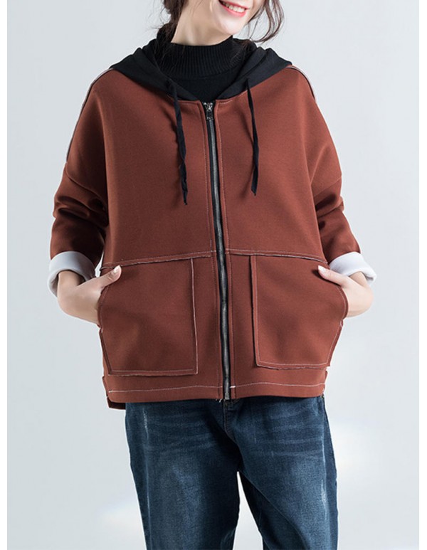 Casual Women Thick Hooded Coat