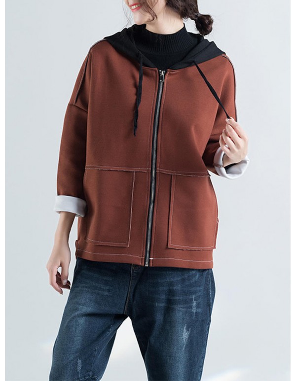 Casual Women Thick Hooded Coat