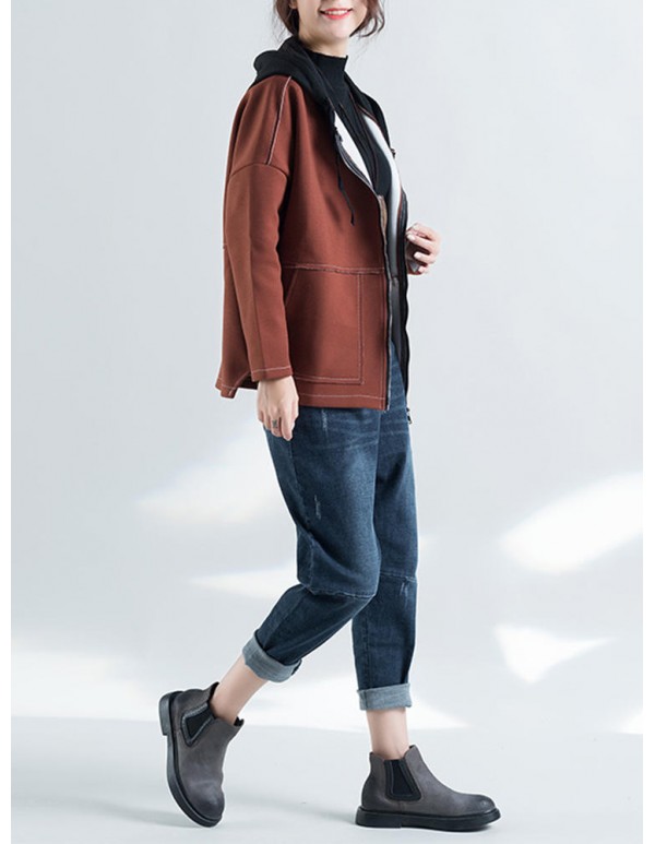 Casual Women Thick Hooded Coat