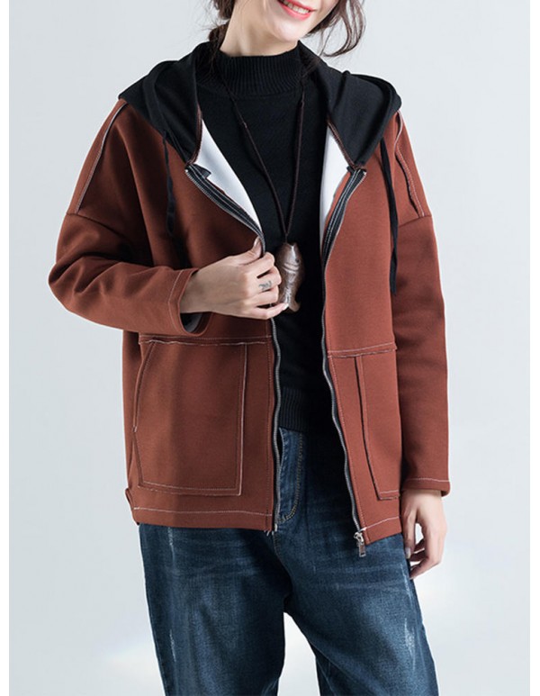 Casual Women Thick Hooded Coat