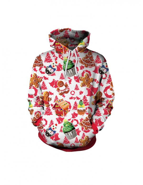 Plus Size Casual Women Christmas Hooded Sweatshirts