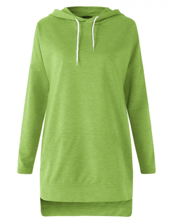 S-5XL Casual Women Hooded Pocket Side Zipper Sweatshirt
