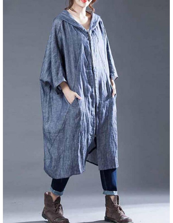 M-5XL Casual Women Hooded Cotton Coats