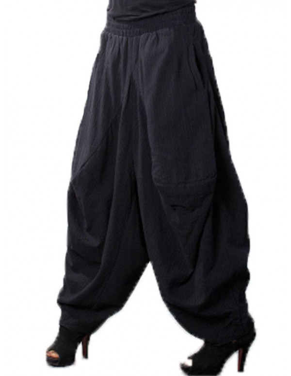 Plus Size Casual Women Cotton Harem Pants