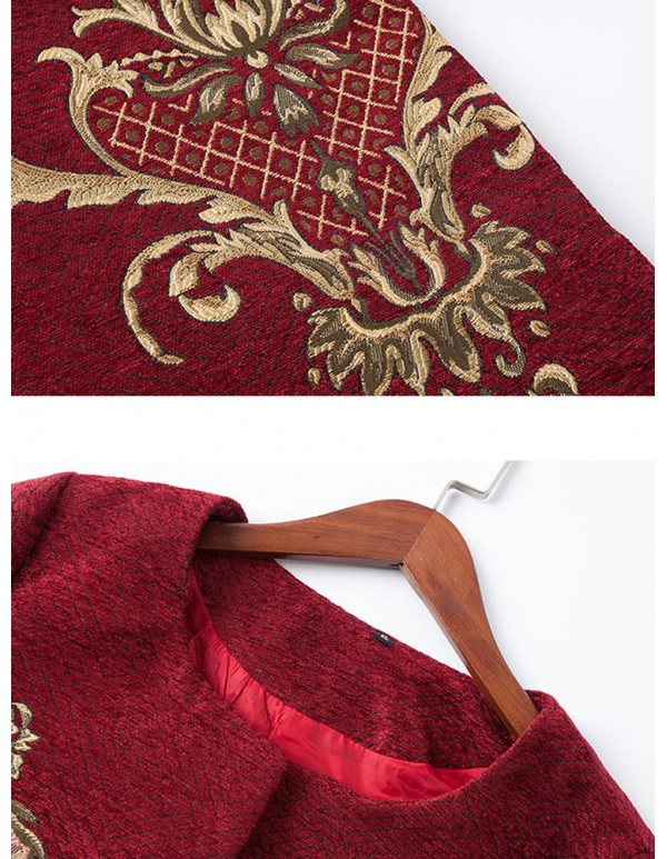 Plus Size Elegant Women Embroidery Coats