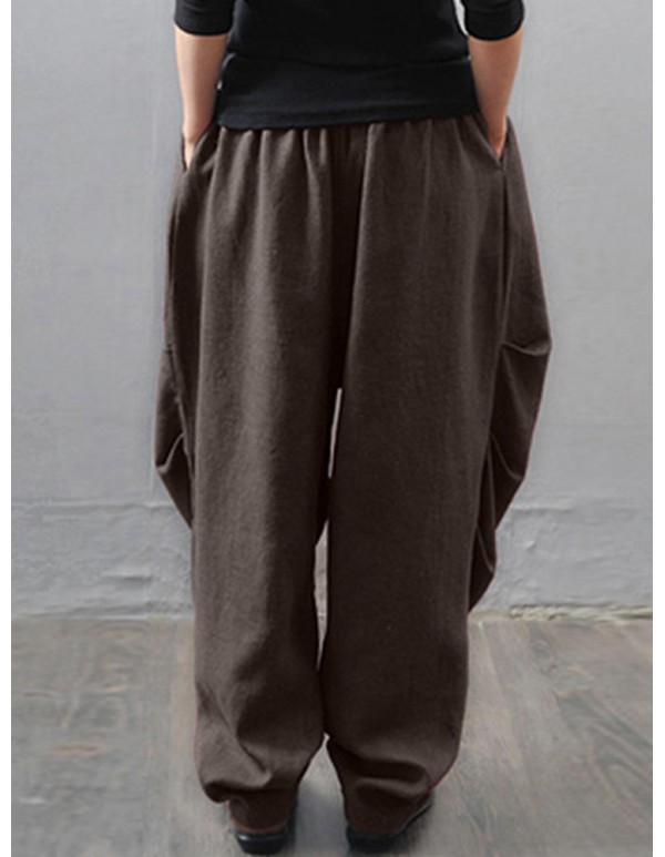 M-5XL Casual Women Loose Baggy Harem Pants