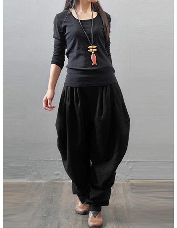 M-5XL Casual Women Loose Baggy Harem Pants