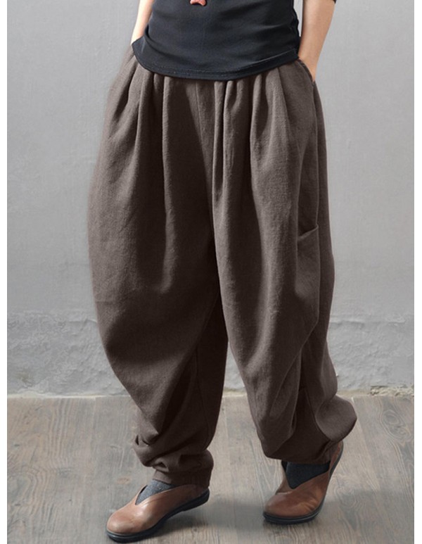 M-5XL Casual Women Loose Baggy Harem Pants