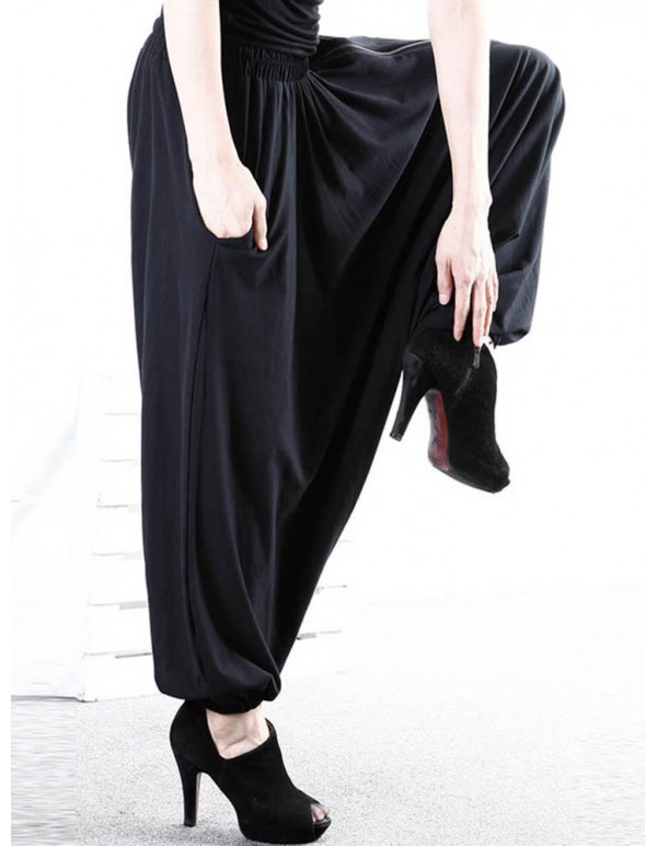 S-5XL Casual Women Zipper Harem Pants