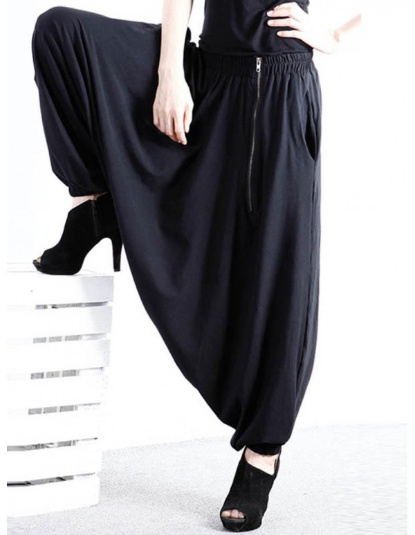 S-5XL Casual Women Zipper Harem Pants