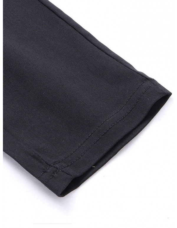 Women Elastic Stretchy High Waist Decorated Zippers Casual Long Pants