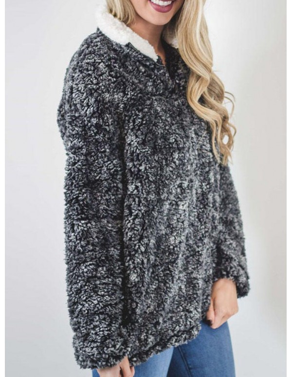 S-5XL Casual Women Stand Collar Zipper Sweatshirts