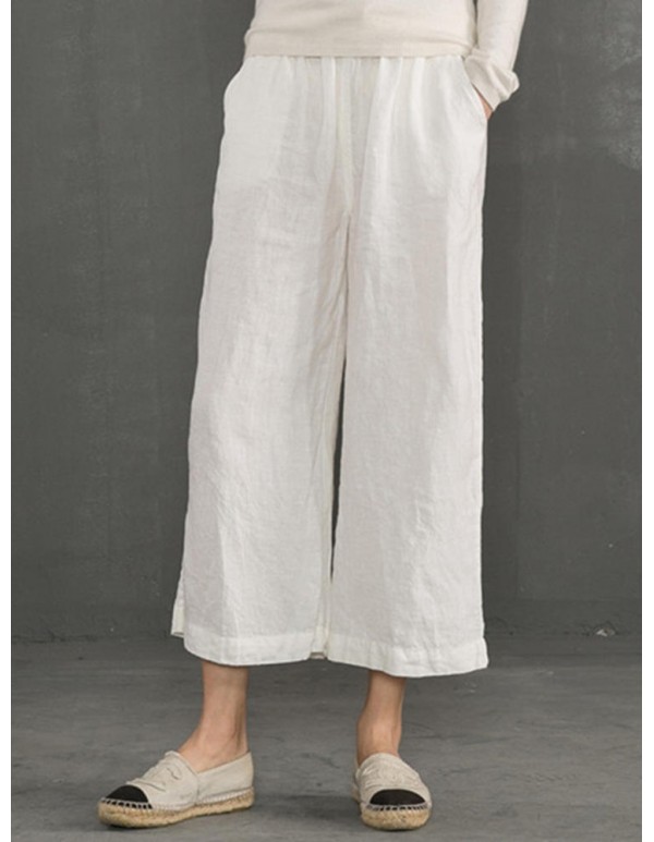 S-5XL Plus Size Women Casual Wide Leg Pants
