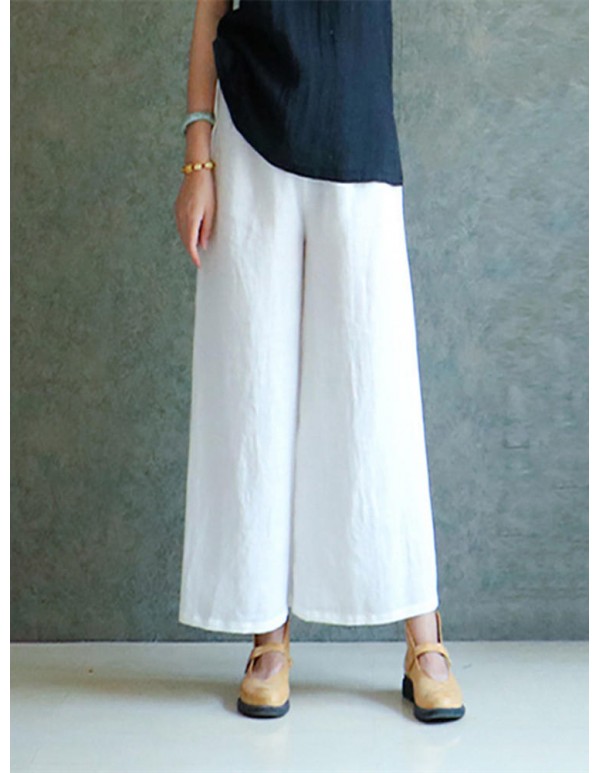 S-5XL Plus Size Women Casual Wide Leg Pants
