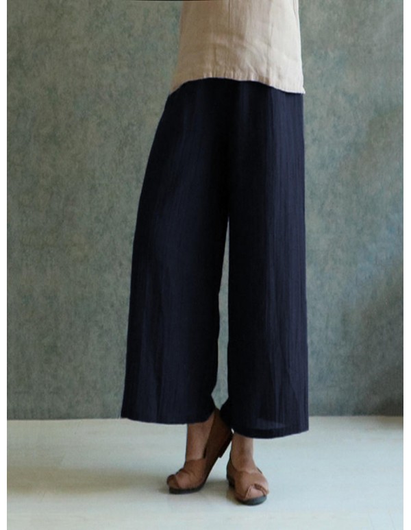S-5XL Plus Size Women Casual Wide Leg Pants