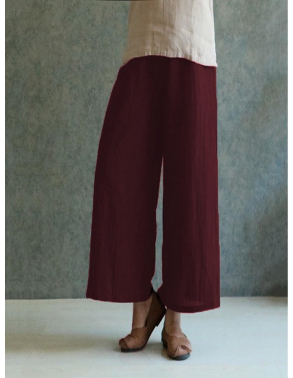S-5XL Plus Size Women Casual Wide Leg Pants