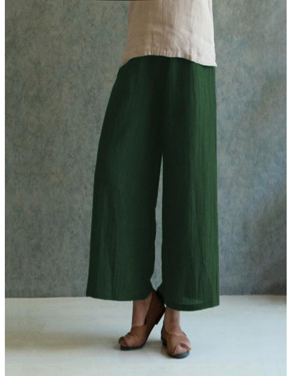 S-5XL Plus Size Women Casual Wide Leg Pants
