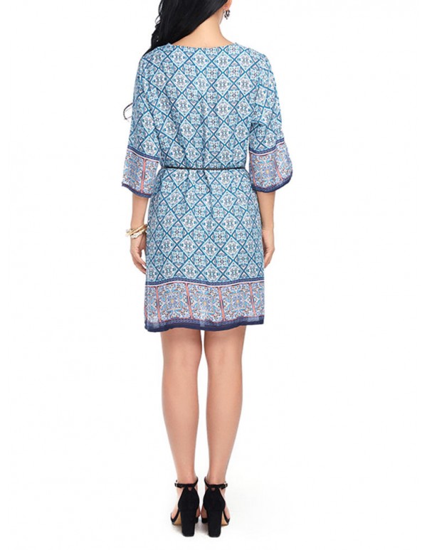 Bohemia Women Half Sleeve Floral Dress