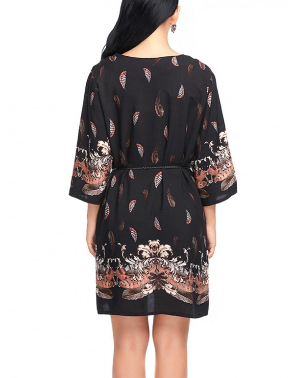 Bohemia Women Half Sleeve Floral Dress