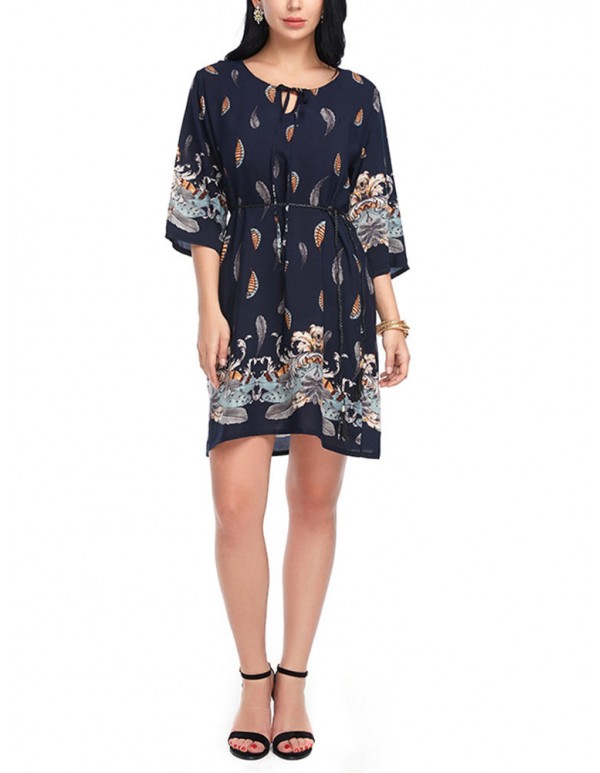 Bohemia Women Half Sleeve Floral Dress